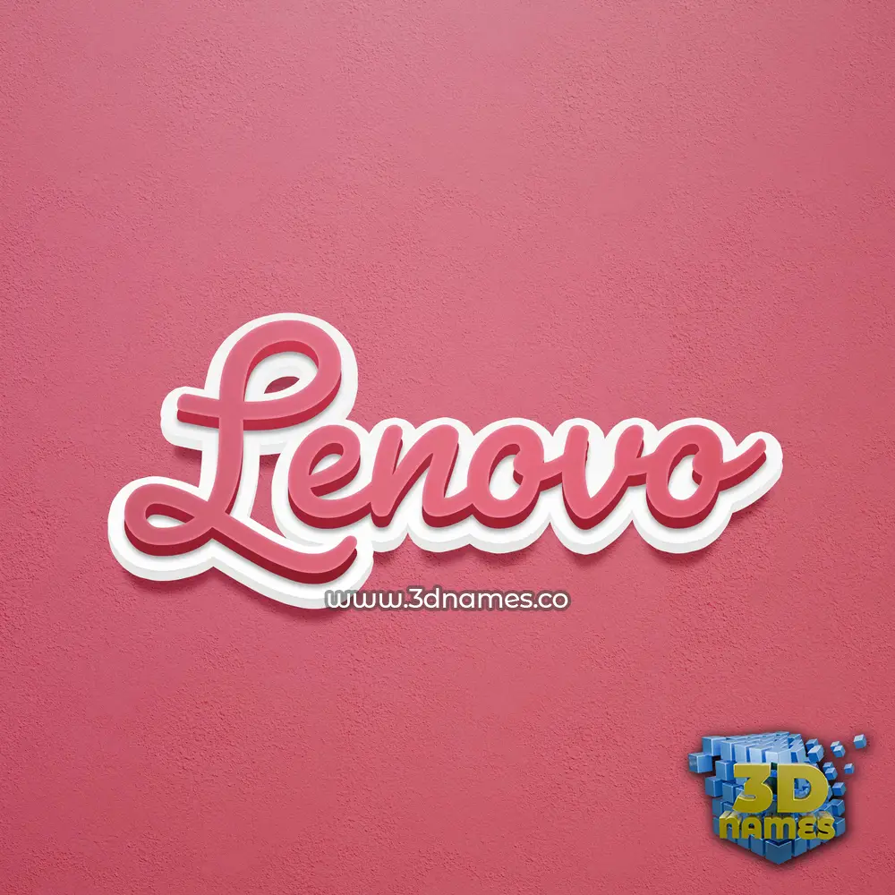 lenovo in Red Scribble style - 3D name wallpaper