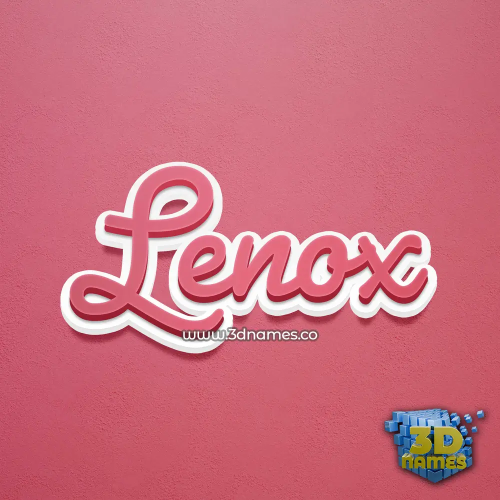 lenox in Red Scribble style - 3D name wallpaper