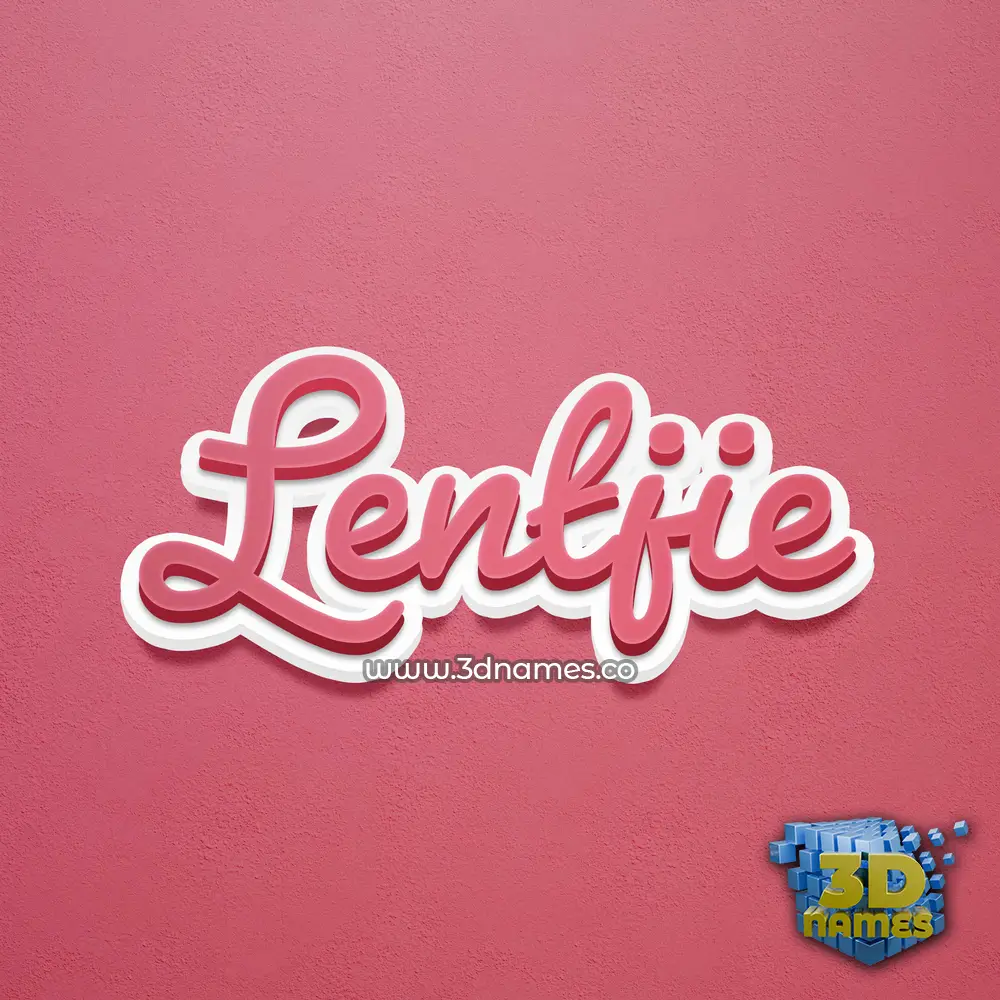 lentjie in Red Scribble style - 3D name wallpaper