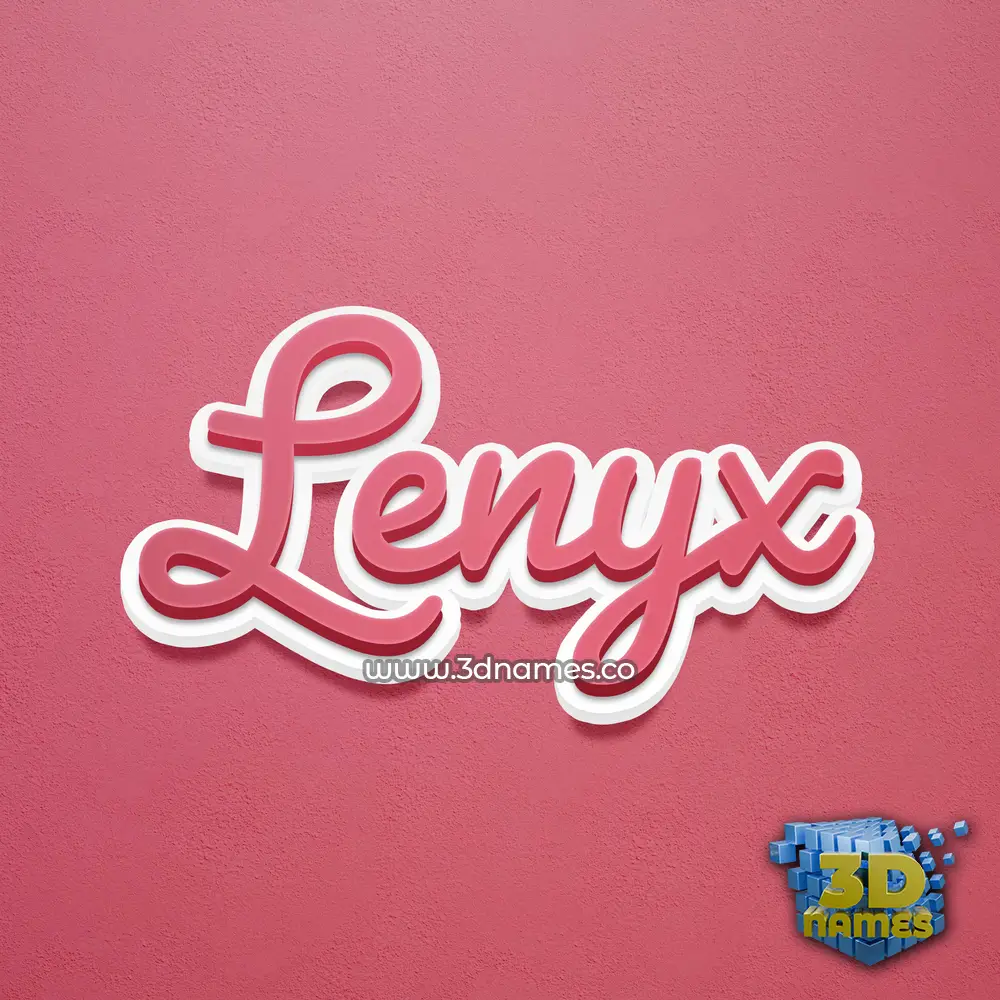 lenyx in Red Scribble style - 3D name wallpaper