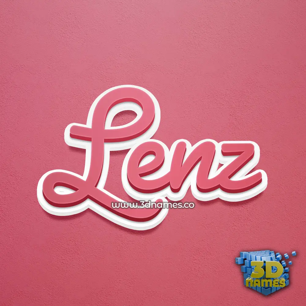 lenz in Red Scribble style - 3D name wallpaper