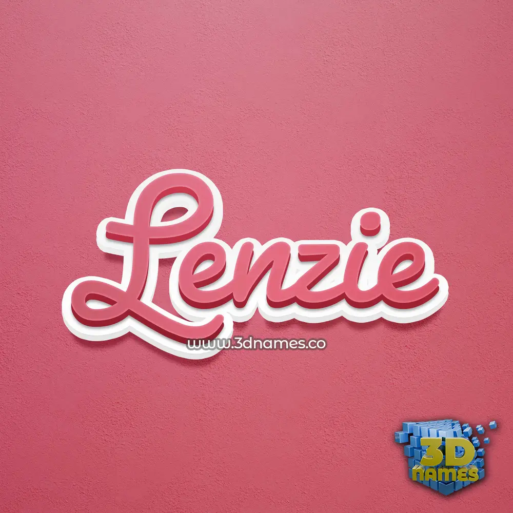 lenzie in Red Scribble style - 3D name wallpaper