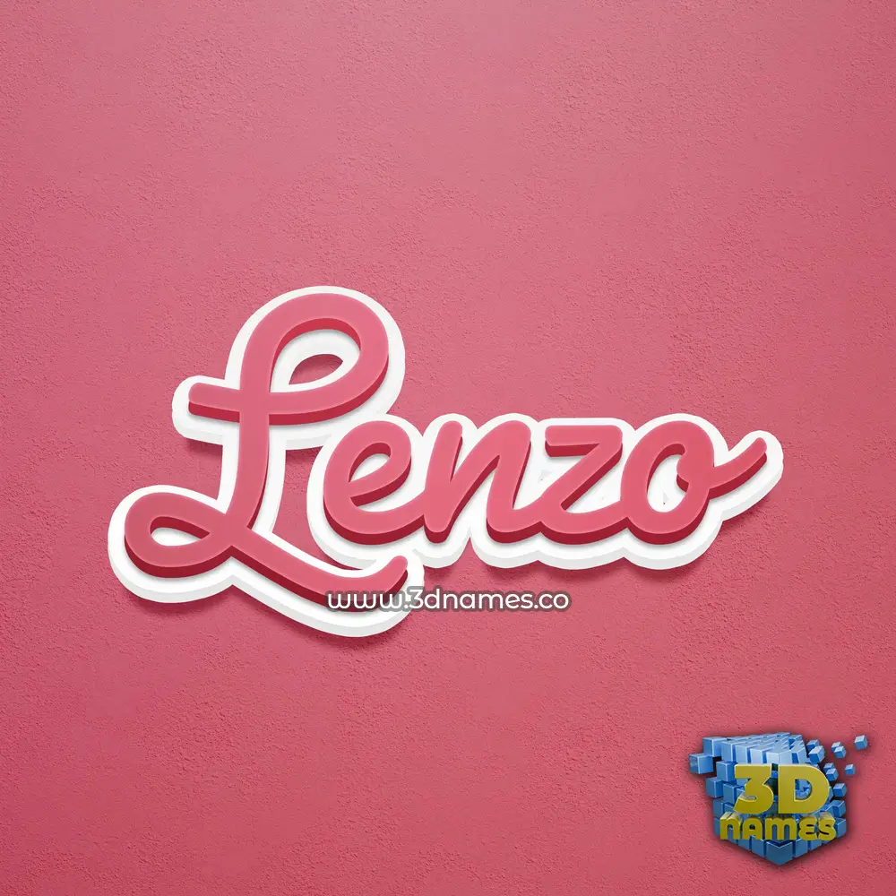 lenzo in Red Scribble style - 3D name wallpaper
