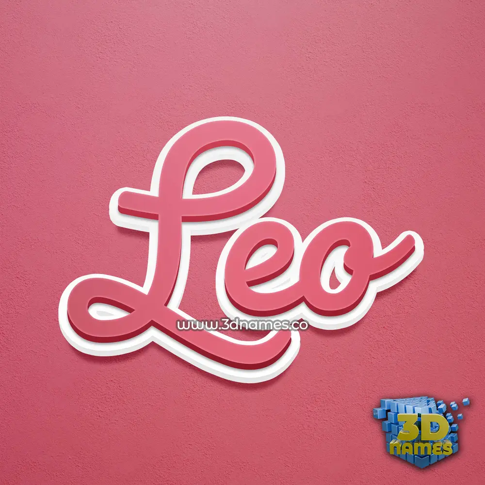 leo in Red Scribble style - 3D name wallpaper