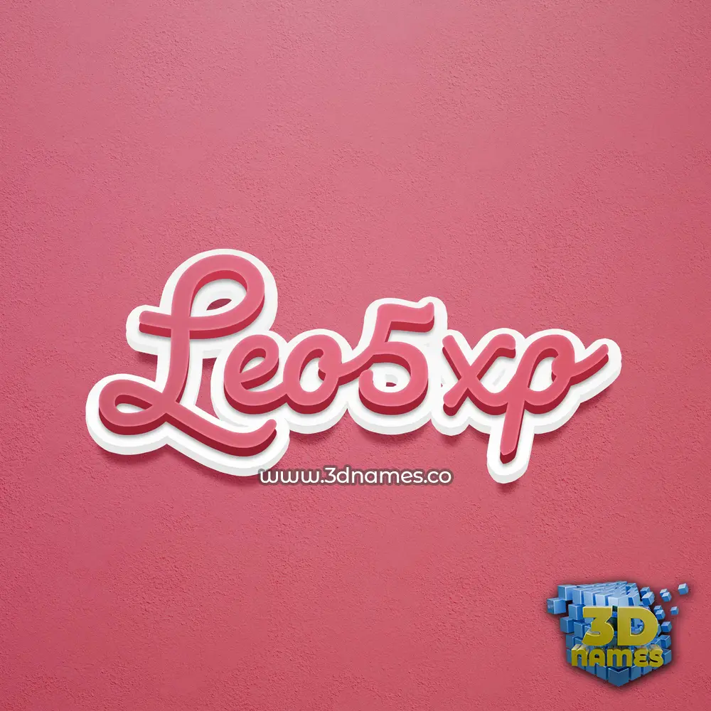 leo5xp in Red Scribble style - 3D name wallpaper
