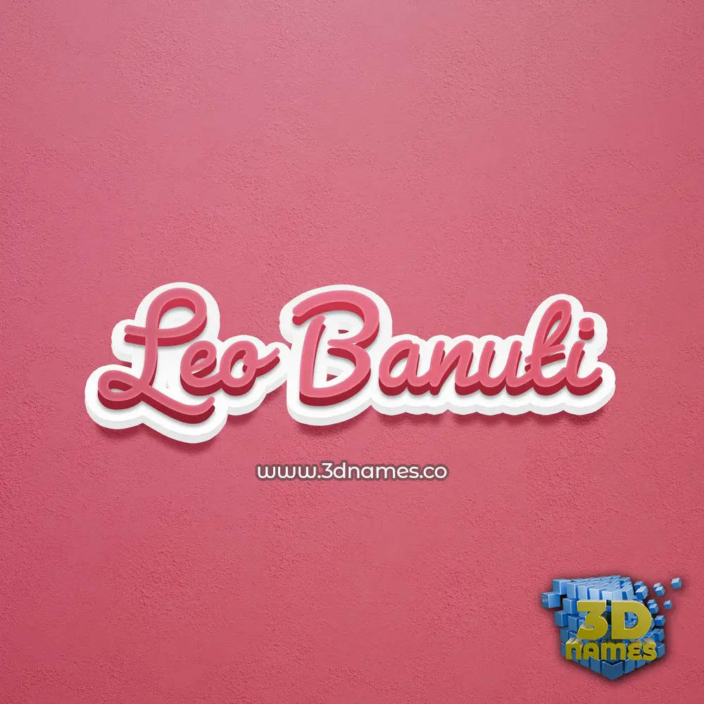 leo banuti in Red Scribble style - 3D name wallpaper