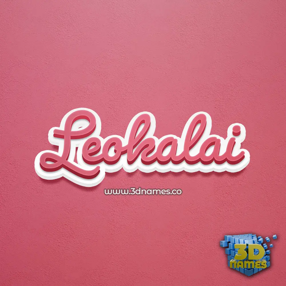 leokalai in Red Scribble style - 3D name wallpaper