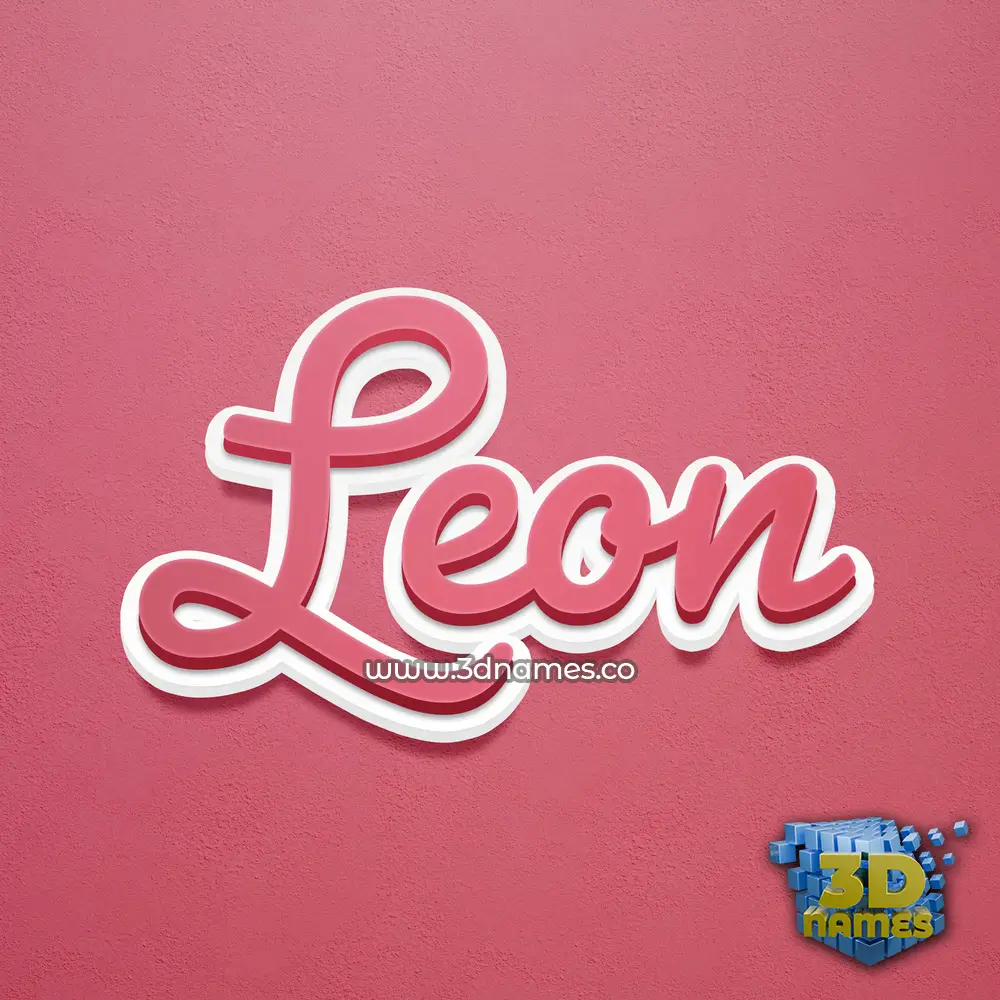 leon in Red Scribble style - 3D name wallpaper