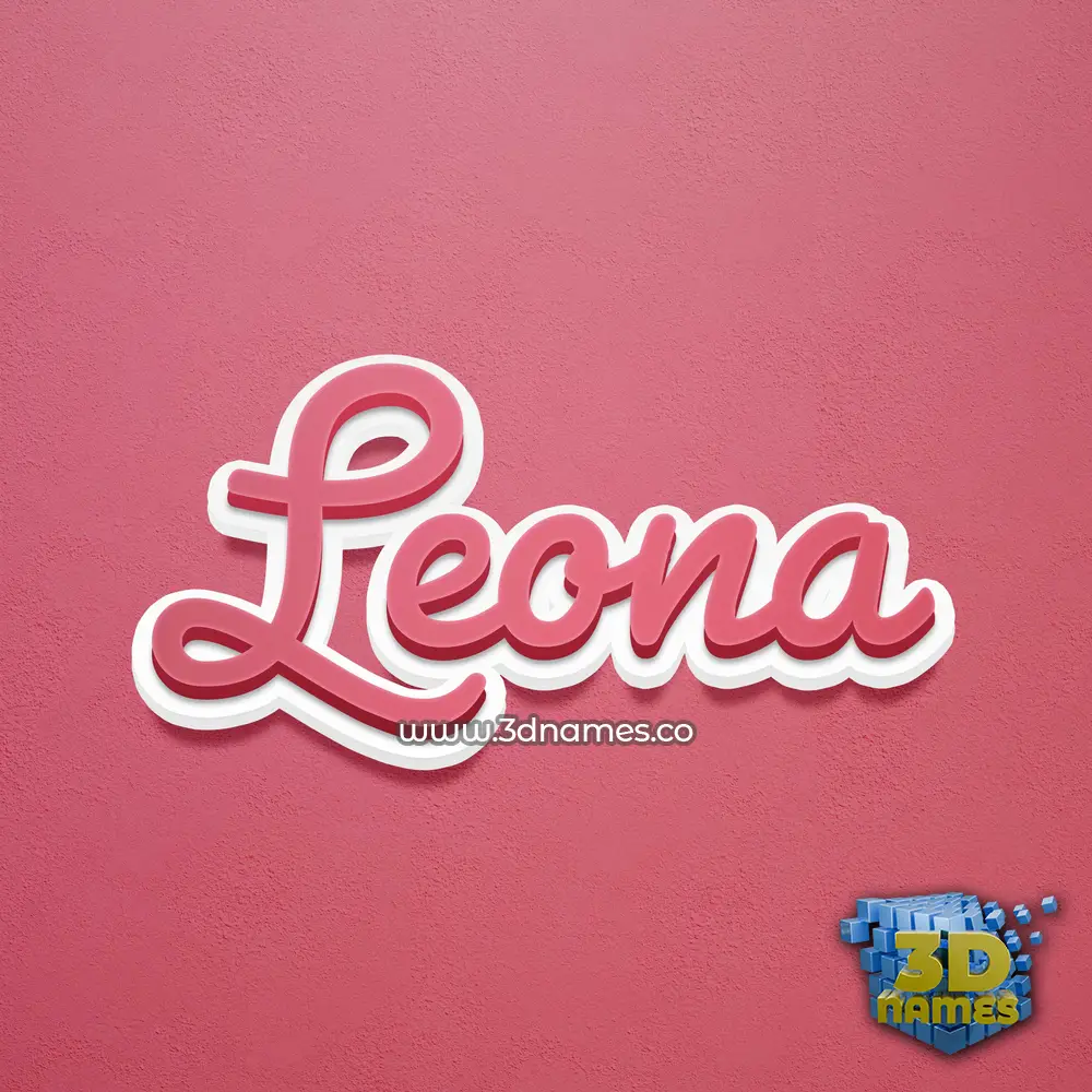 leona in Red Scribble style - 3D name wallpaper