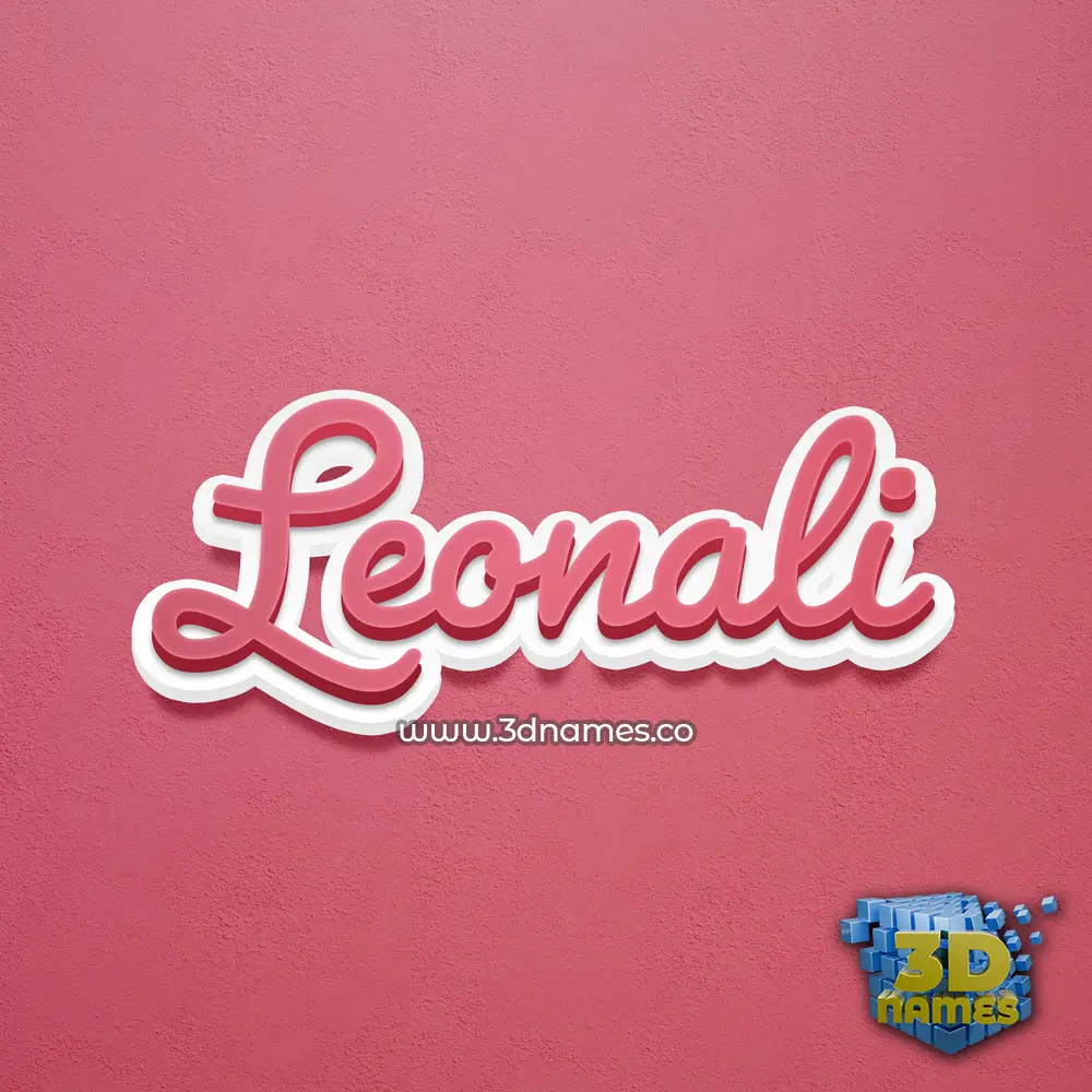leonali in Red Scribble style - 3D name wallpaper