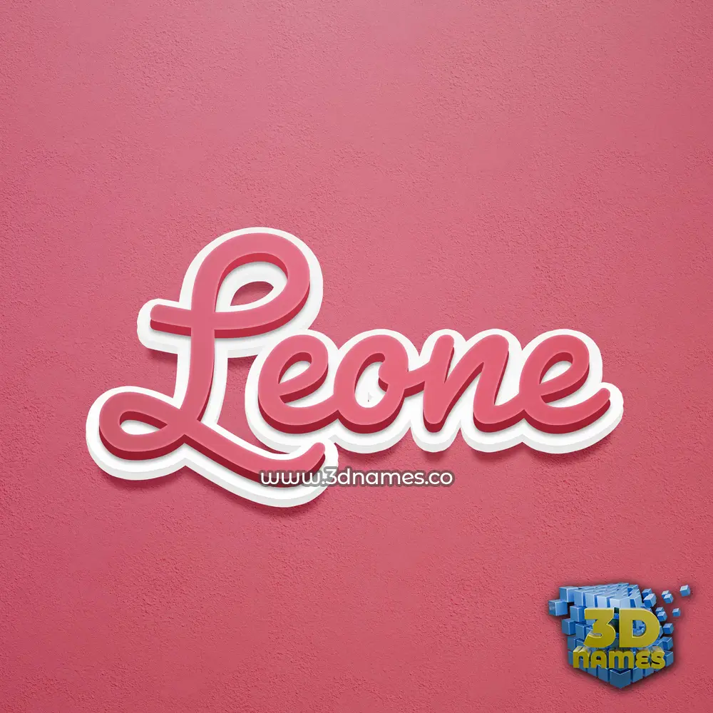 leone in Red Scribble style - 3D name wallpaper