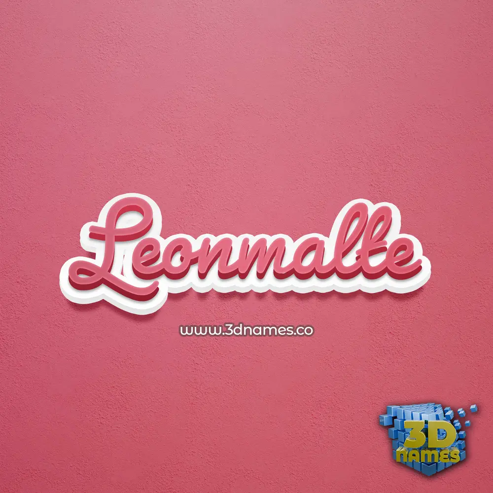 leonmalte in Red Scribble style - 3D name wallpaper