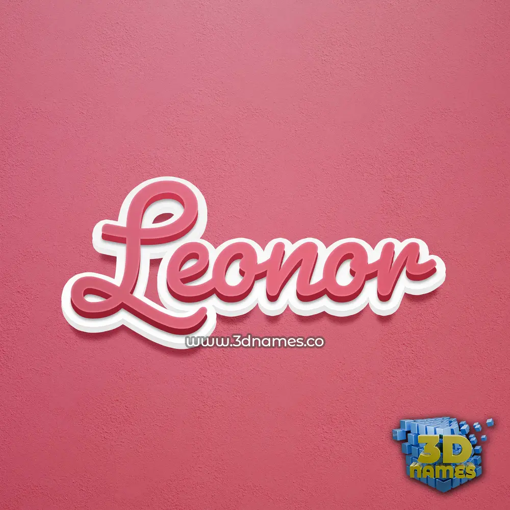 leonor in Red Scribble style - 3D name wallpaper