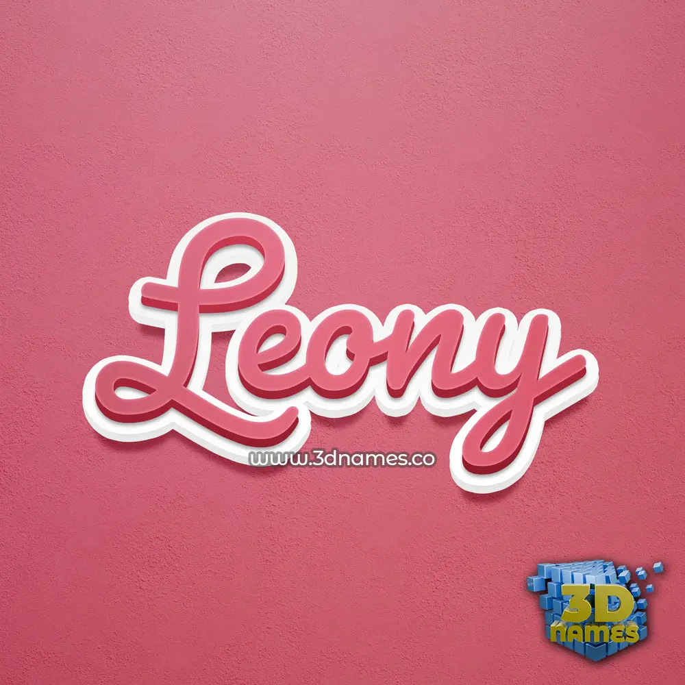 leony in Red Scribble style - 3D name wallpaper