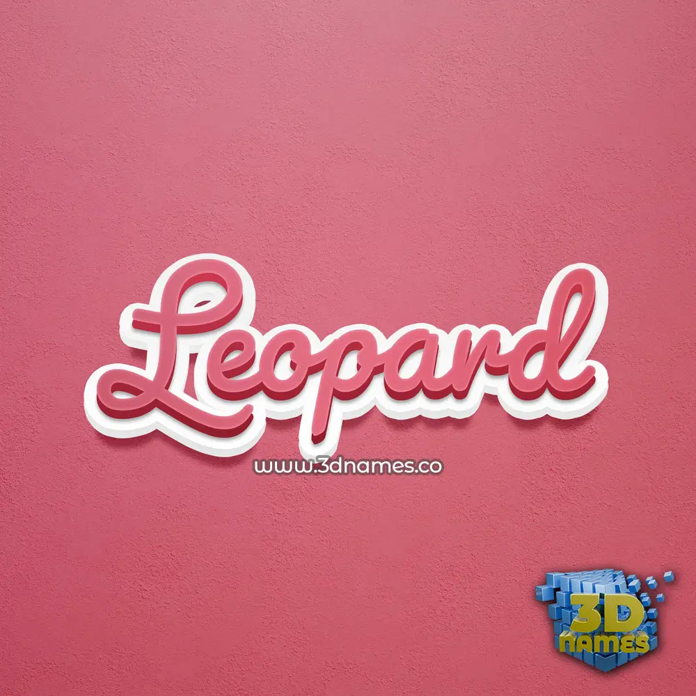 leopard in Red Scribble style - 3D name wallpaper