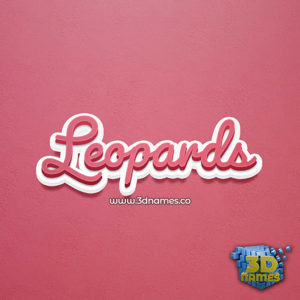 leopards in Red Scribble style - 3D name wallpaper