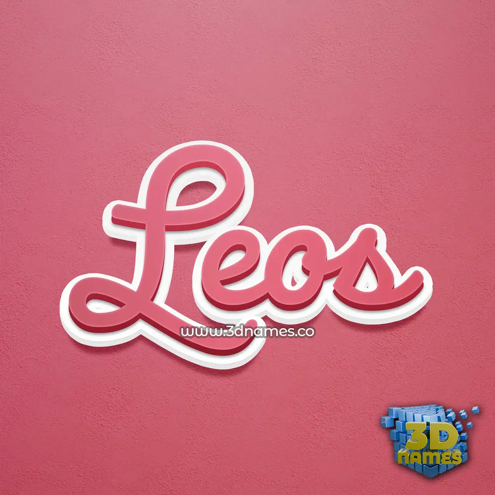 leos in Red Scribble style - 3D name wallpaper