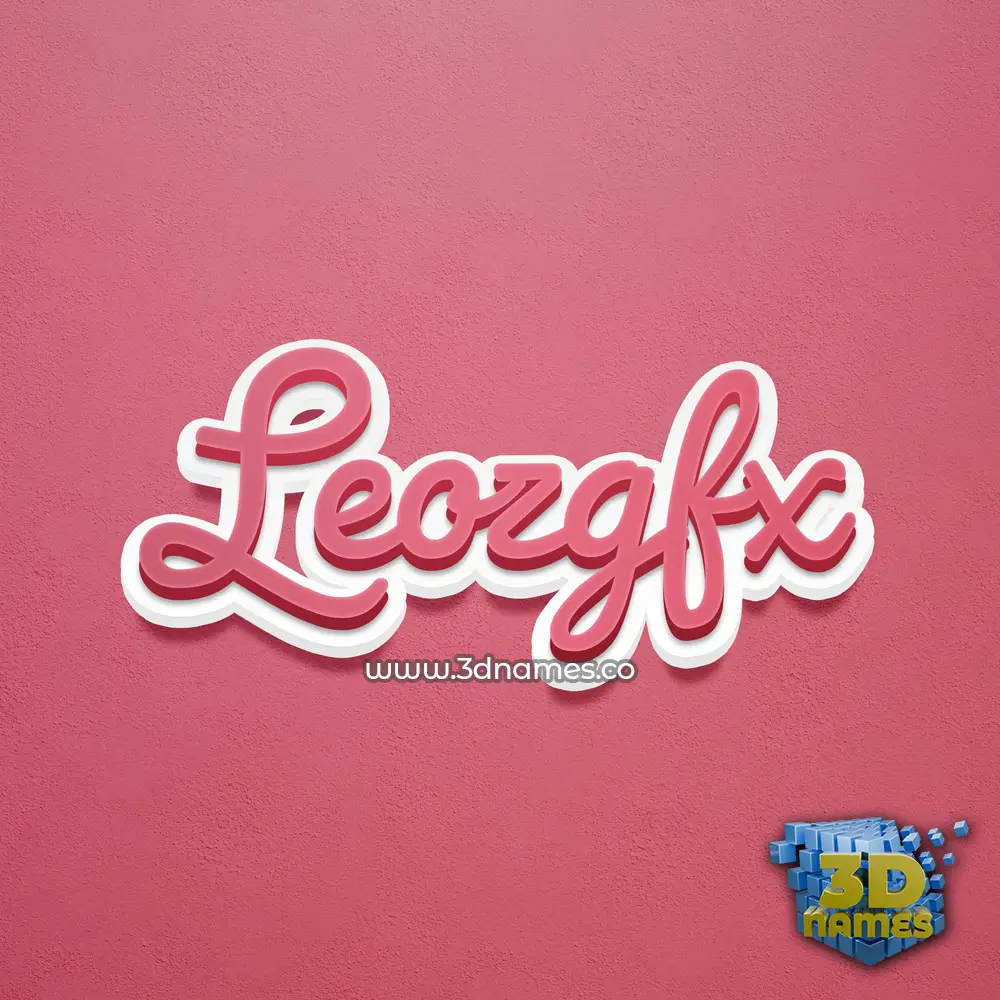 leozgfx in Red Scribble style - 3D name wallpaper