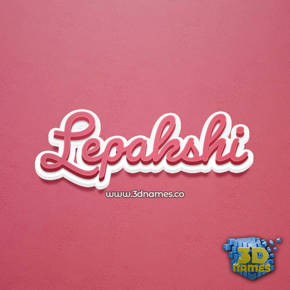 lepakshi in Red Scribble style - 3D name wallpaper