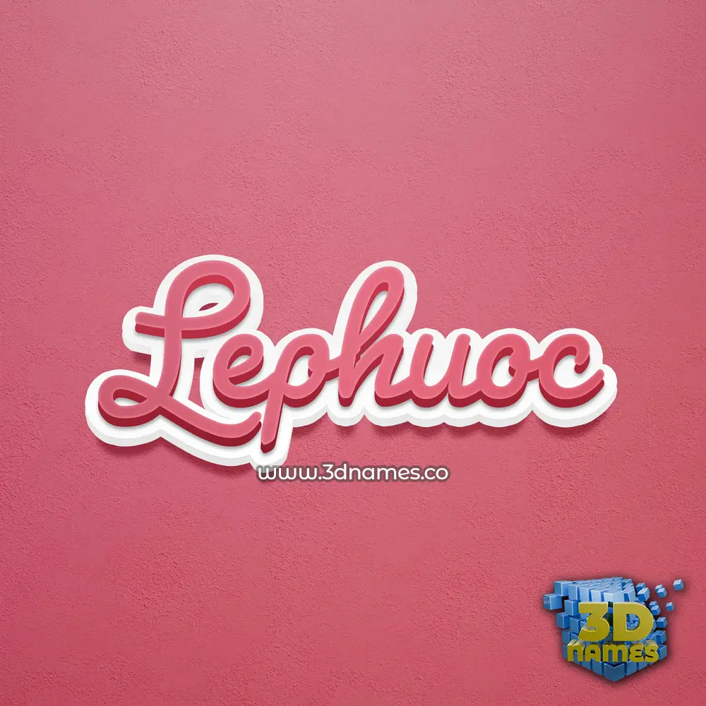 lephuoc in Red Scribble style - 3D name wallpaper