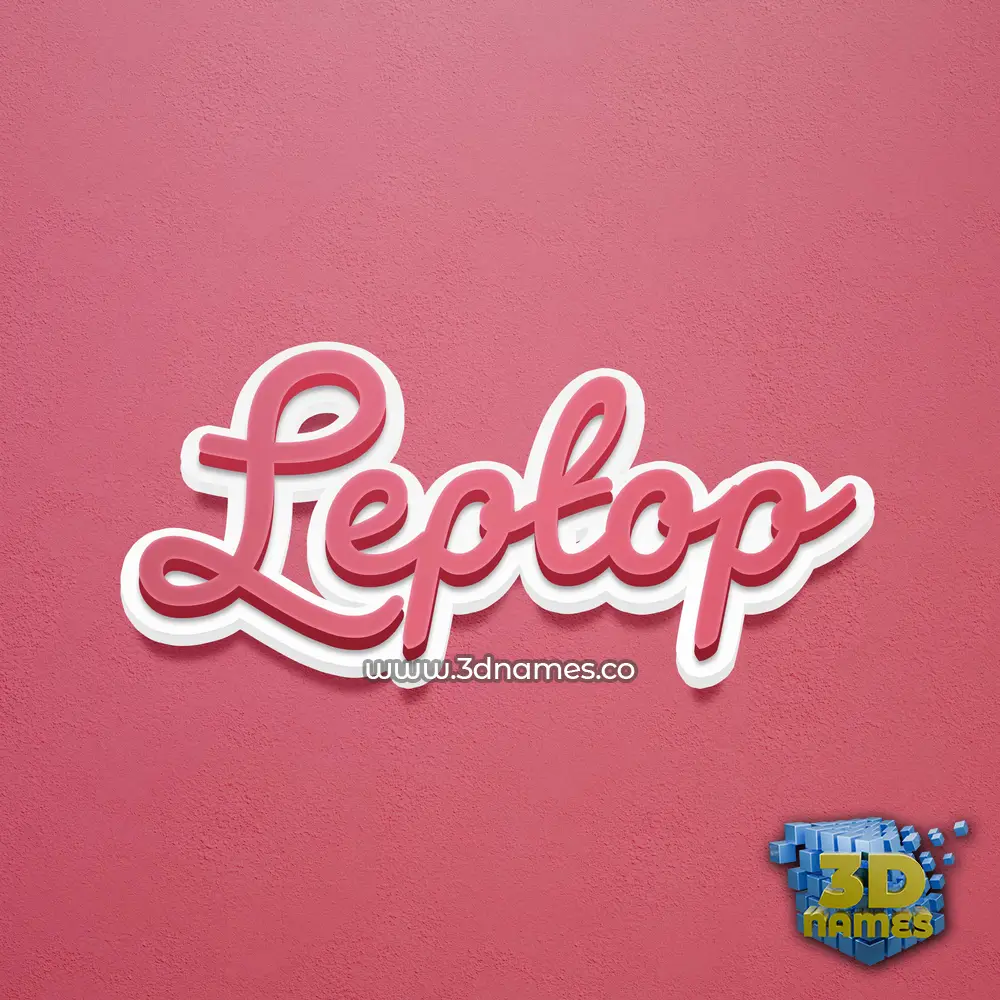 leptop in Red Scribble style - 3D name wallpaper