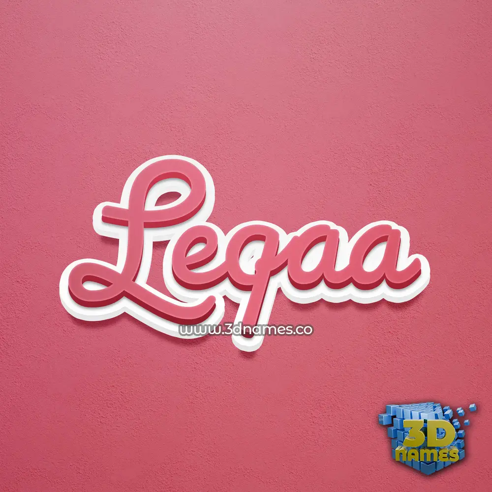 leqaa in Red Scribble style - 3D name wallpaper