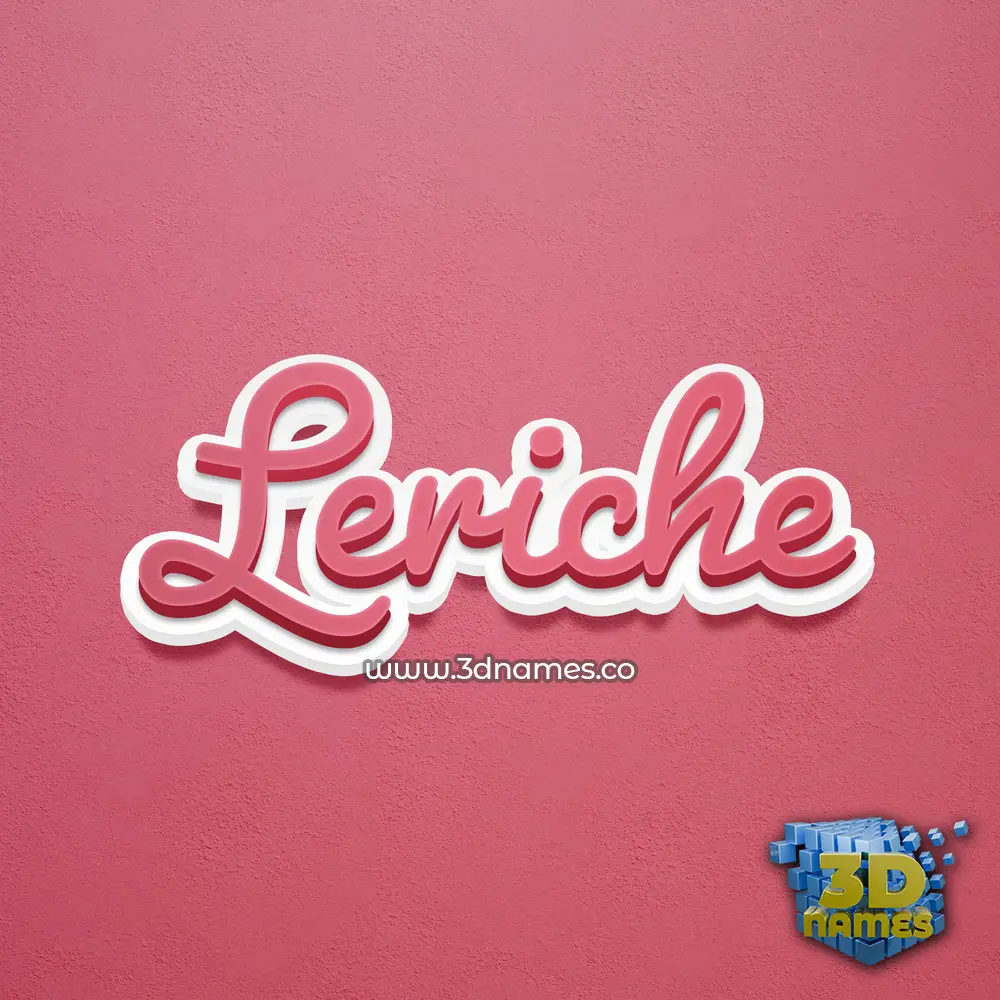leriche in Red Scribble style - 3D name wallpaper
