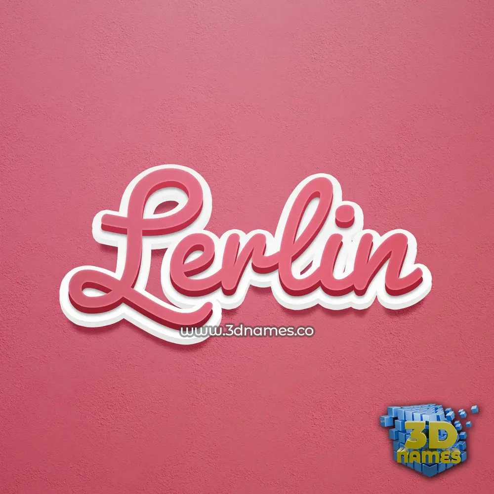 lerlin in Red Scribble style - 3D name wallpaper