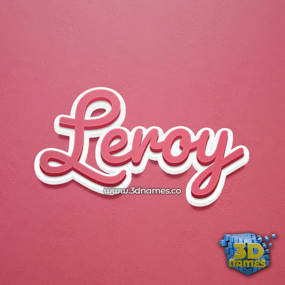 leroy in Red Scribble style - 3D name wallpaper