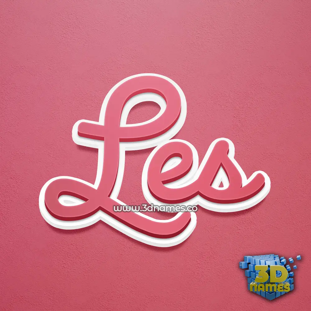 les in Red Scribble style - 3D name wallpaper