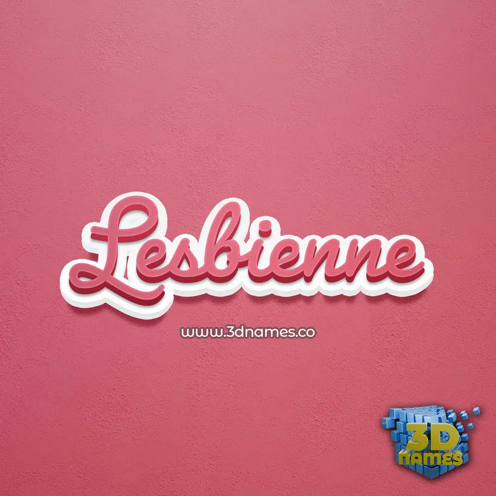 lesbienne in Red Scribble style - 3D name wallpaper