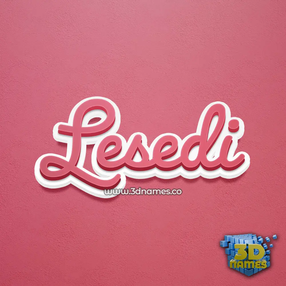 lesedi in Red Scribble style - 3D name wallpaper