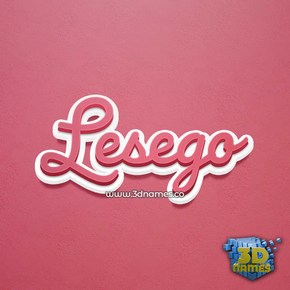 lesego in Red Scribble style - 3D name wallpaper