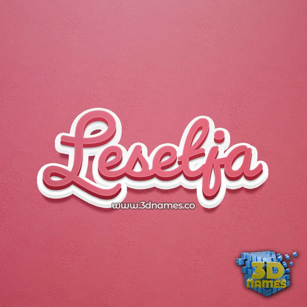 lesetja in Red Scribble style - 3D name wallpaper