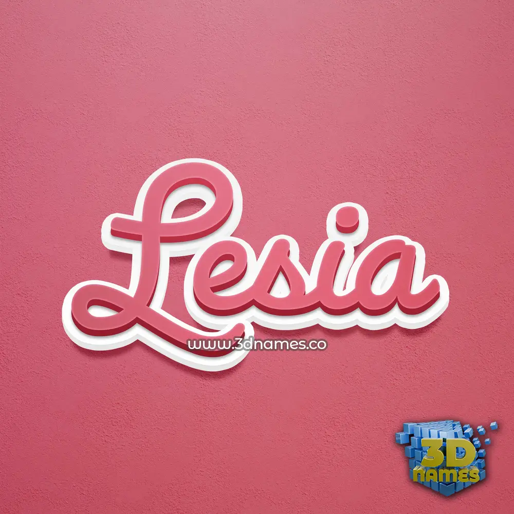 lesia in Red Scribble style - 3D name wallpaper
