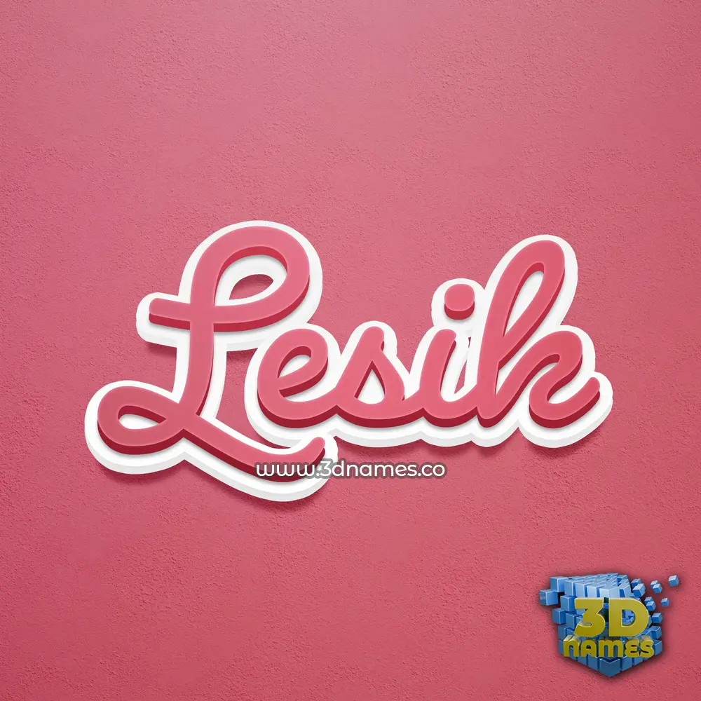 lesik in Red Scribble style - 3D name wallpaper