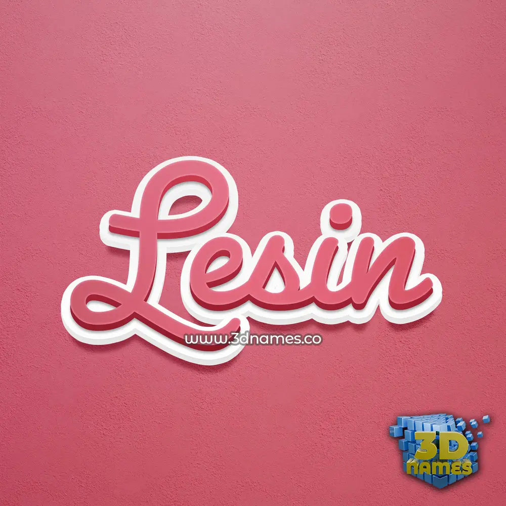 lesin in Red Scribble style - 3D name wallpaper