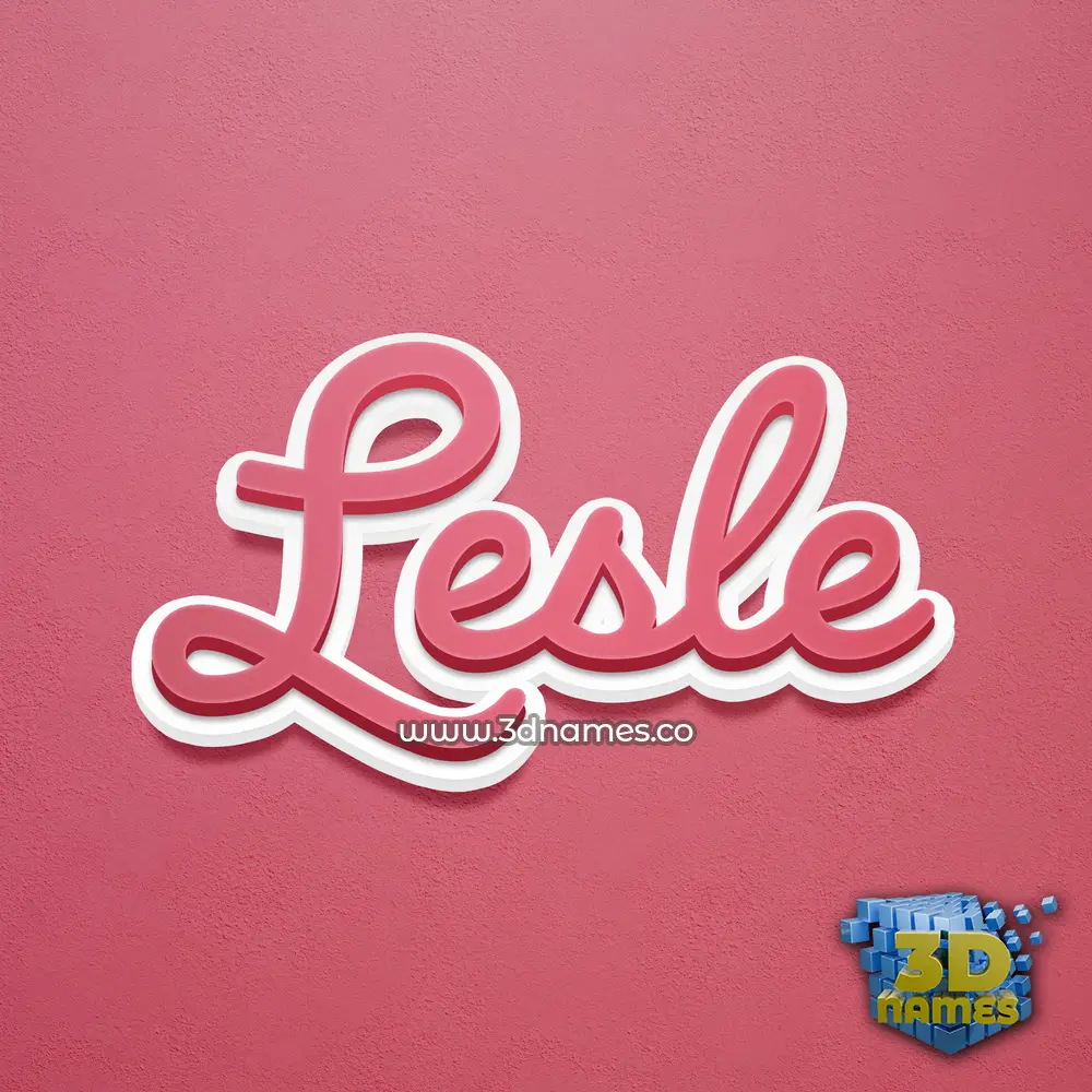 lesle in Red Scribble style - 3D name wallpaper