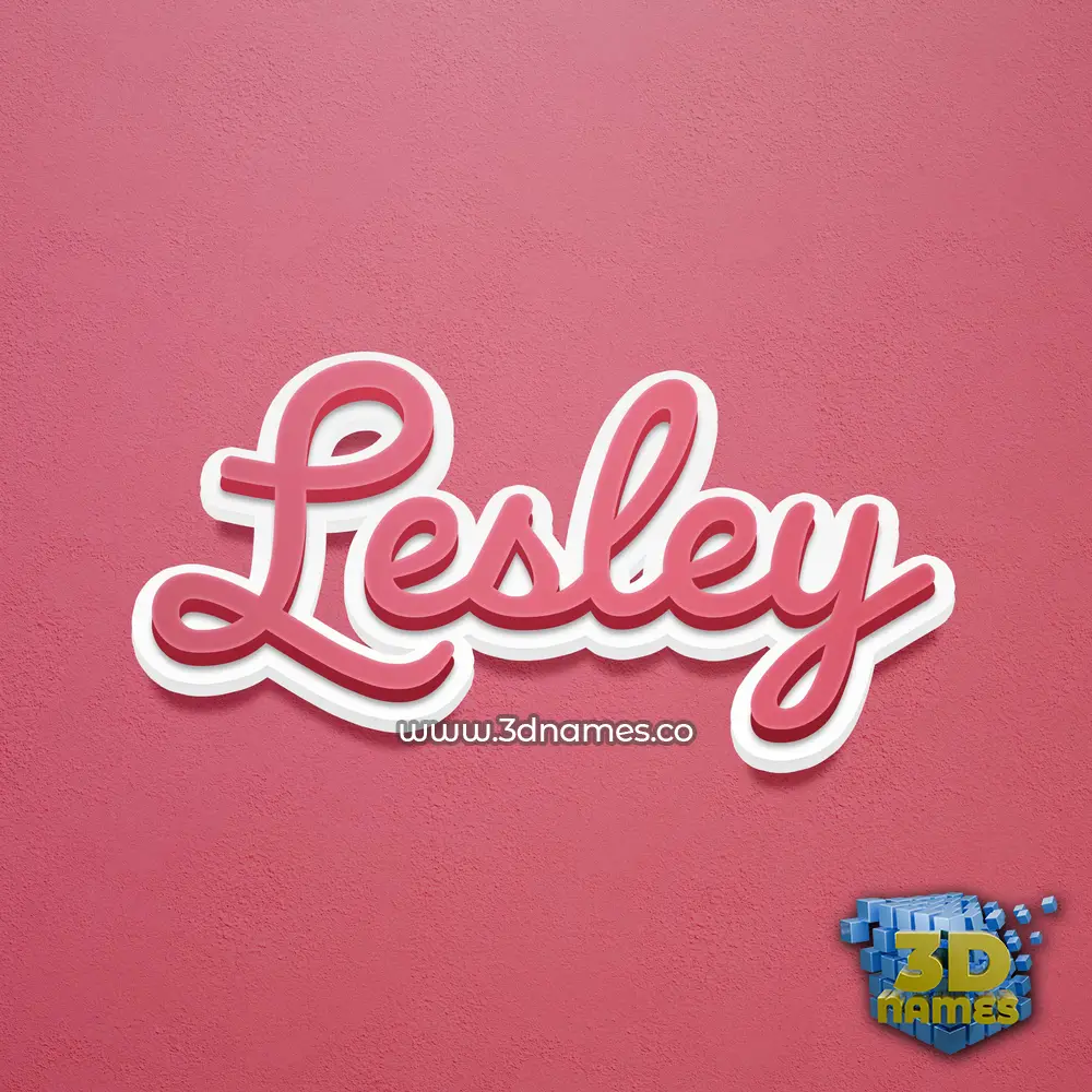 lesley in Red Scribble style - 3D name wallpaper