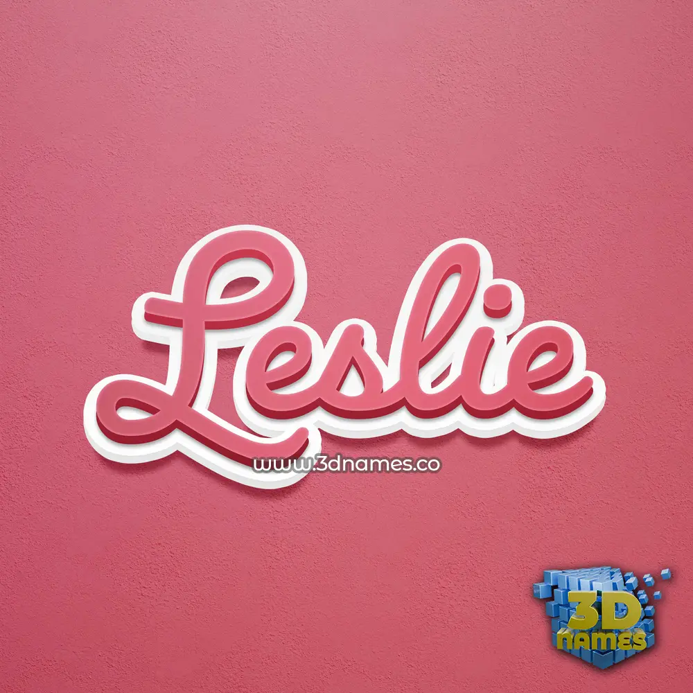leslie in Red Scribble style - 3D name wallpaper