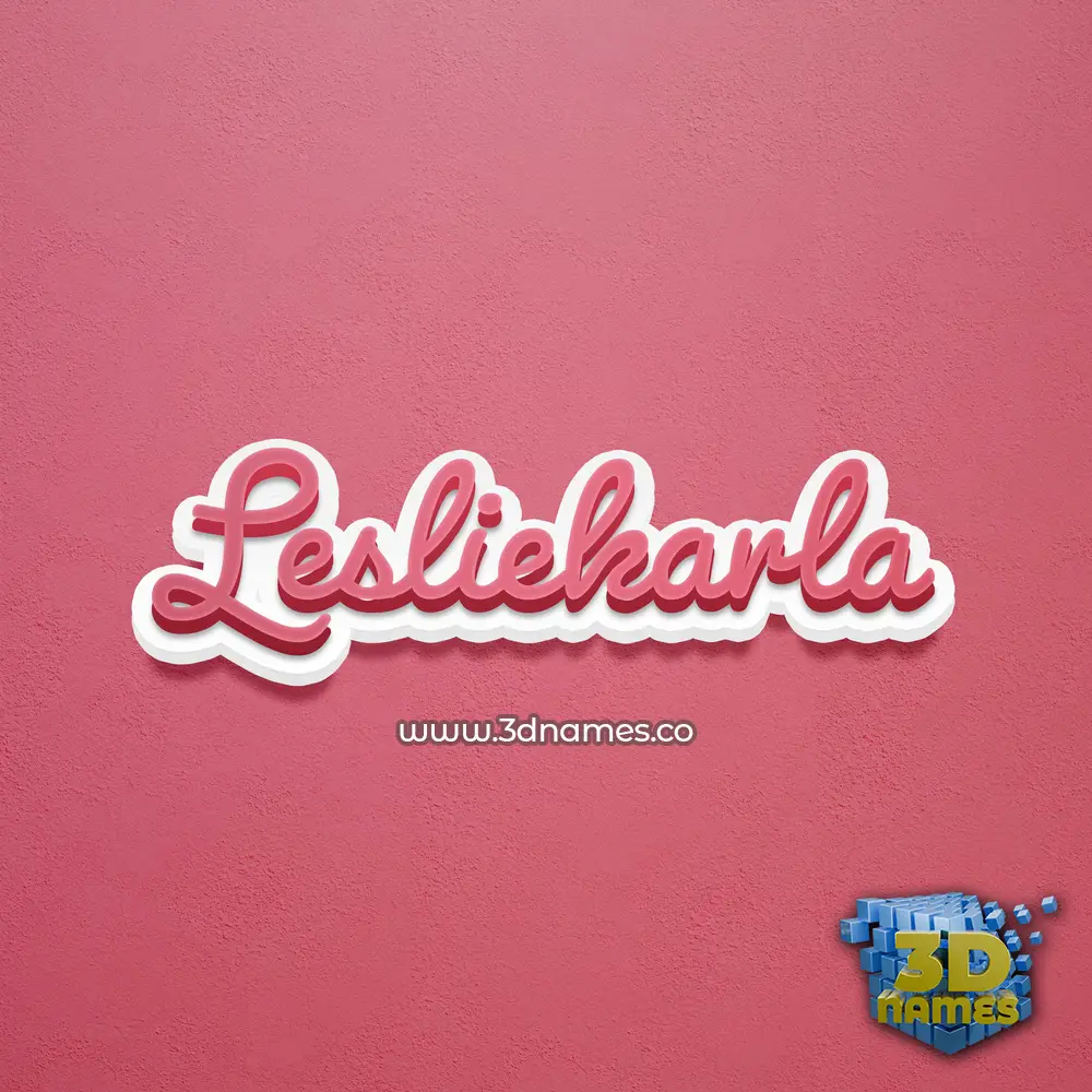 lesliekarla in Red Scribble style - 3D name wallpaper