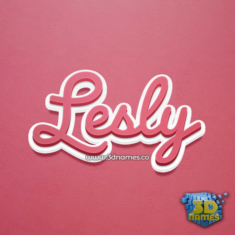 lesly in Red Scribble style - 3D name wallpaper