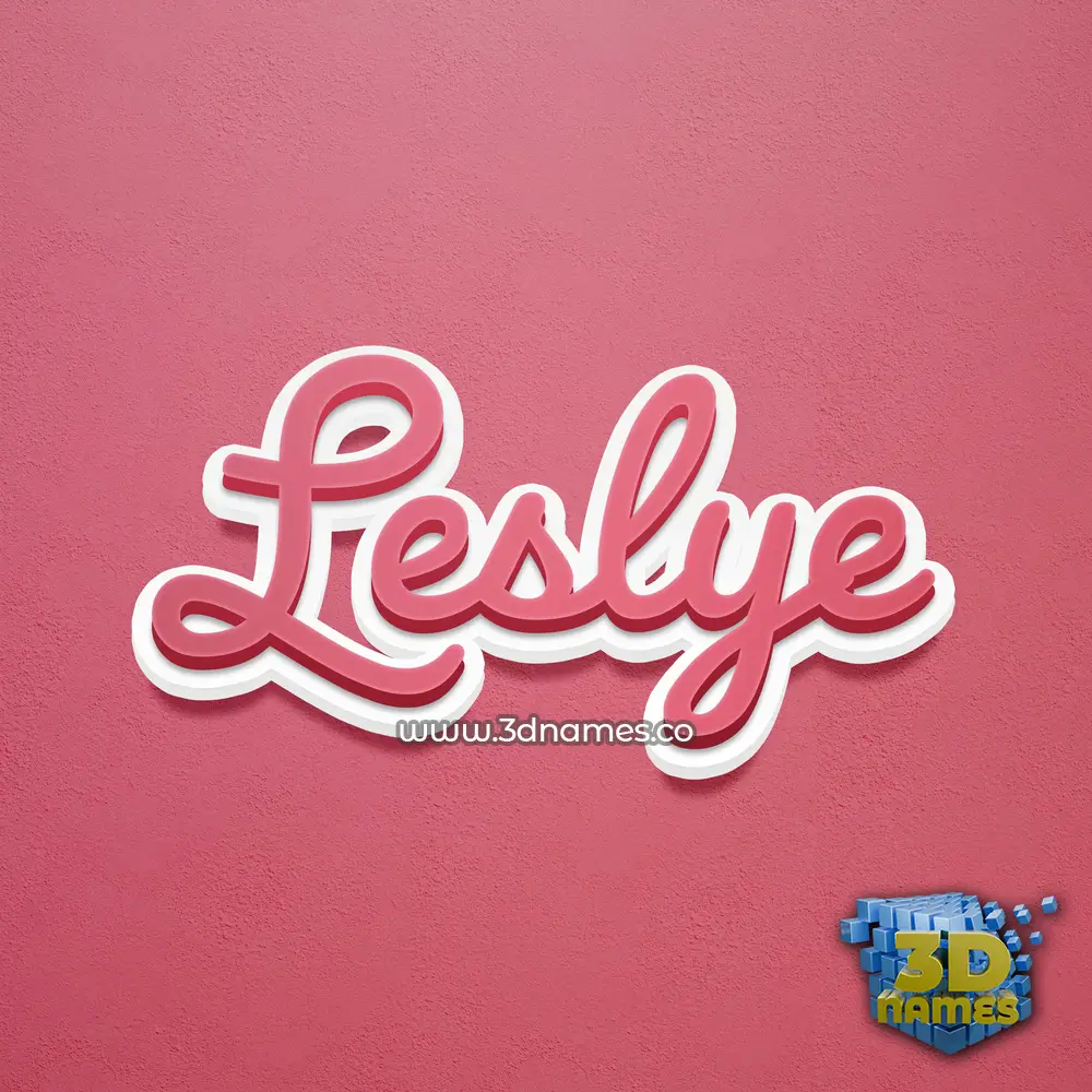 leslye in Red Scribble style - 3D name wallpaper
