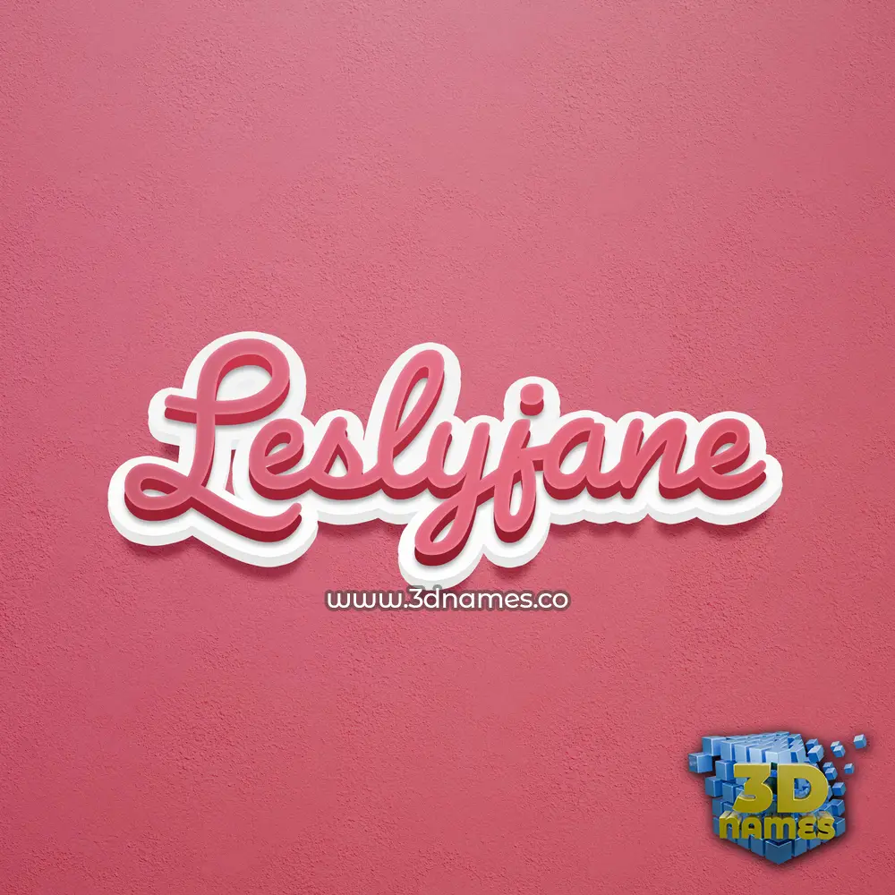 leslyjane in Red Scribble style - 3D name wallpaper