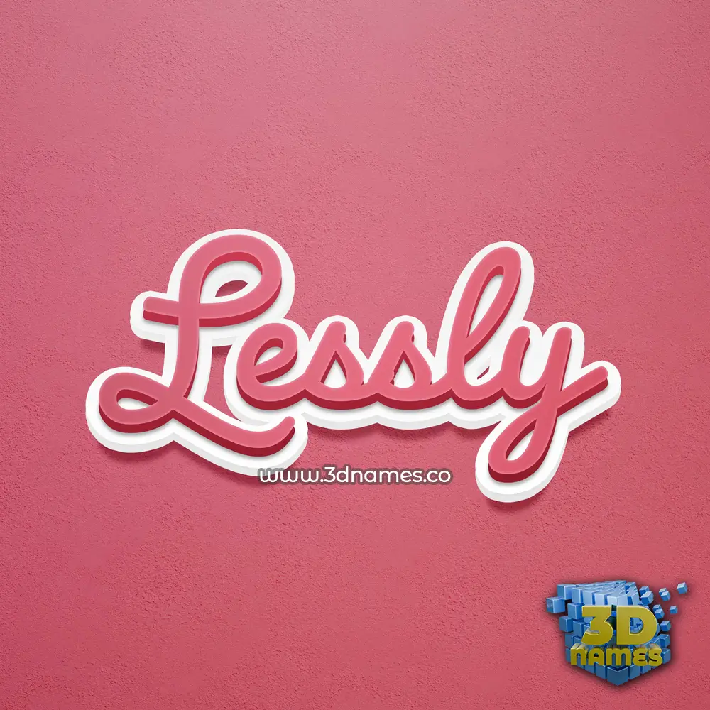 lessly in Red Scribble style - 3D name wallpaper