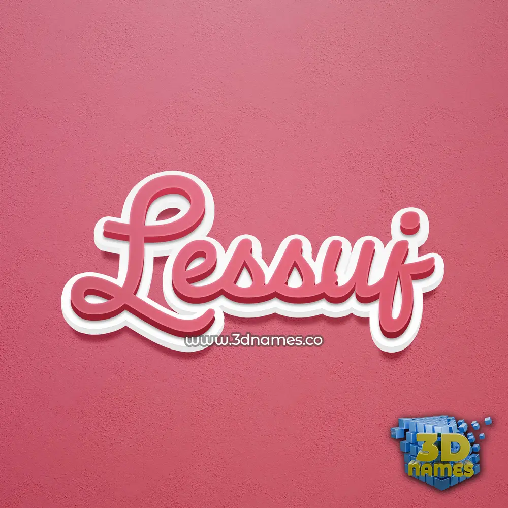 lessuj in Red Scribble style - 3D name wallpaper
