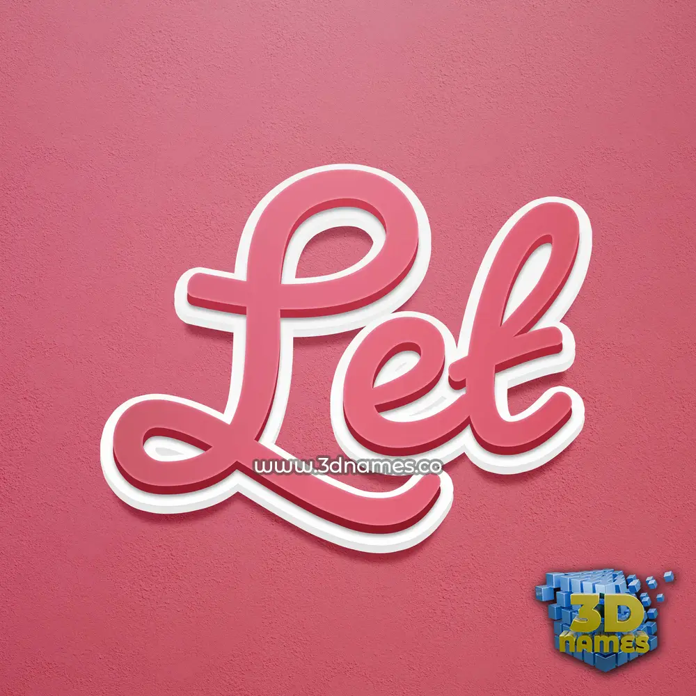 let in Red Scribble style - 3D name wallpaper