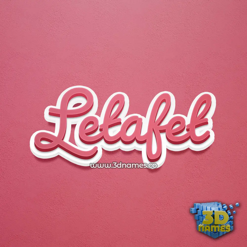letafet in Red Scribble style - 3D name wallpaper