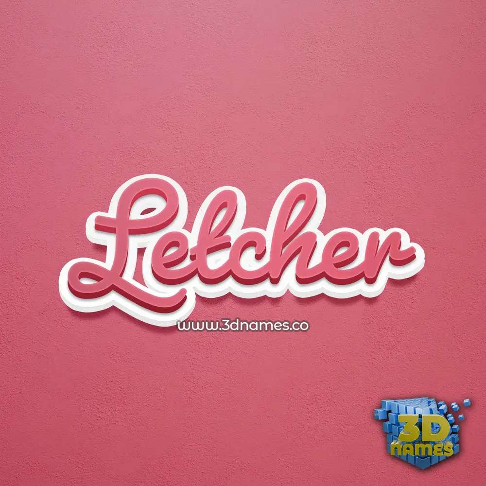 letcher in Red Scribble style - 3D name wallpaper