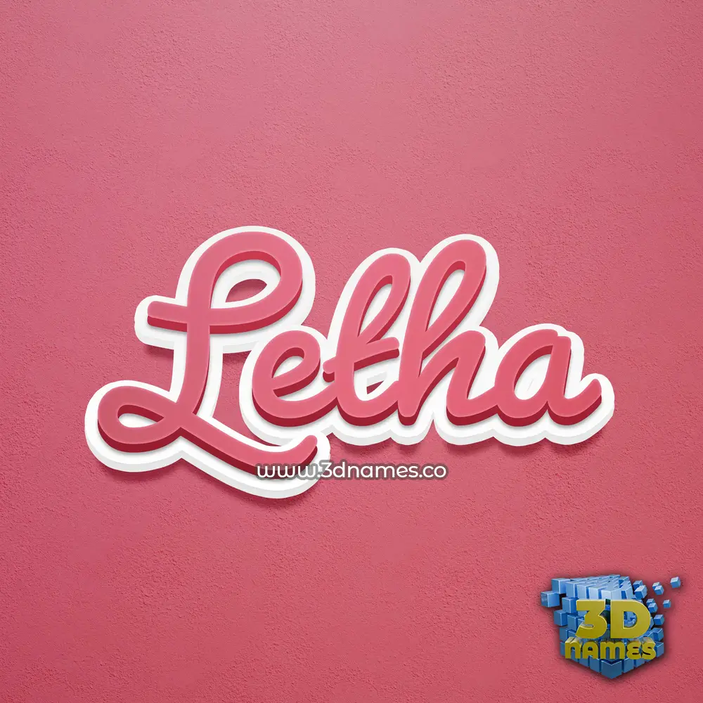 letha in Red Scribble style - 3D name wallpaper